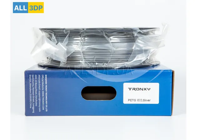Фото 6 - Сріблястий PETG філамент (пластик) для 3D принтера 1кг, 1.75мм, 330м Tronxy