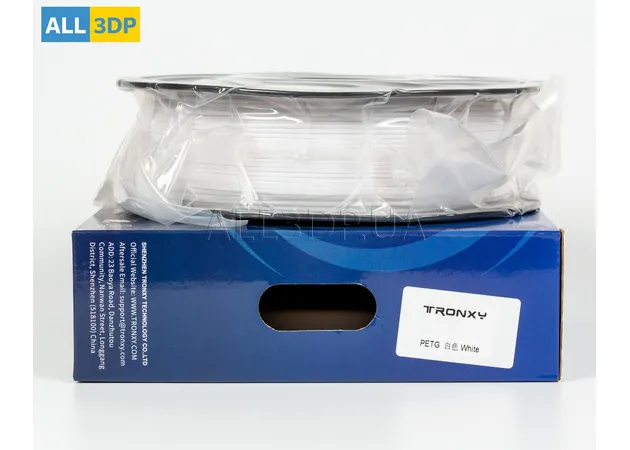 Фото 6 - Білий PETG філамент (пластик) для 3D принтера 1кг, 1.75мм, 330м Tronxy