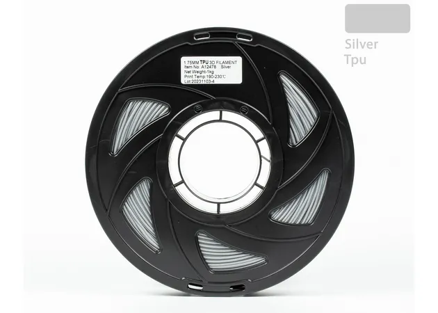 Фото 2 - TPU Filament (пластик) для 3D принтера Срібний 1кг, 1.75мм