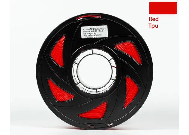 Фото 2 - TPU 95A Filament (пластик) для 3D принтера Червоний 1кг, 1.75мм