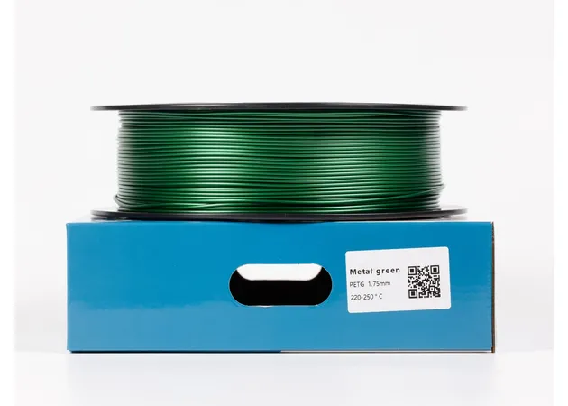 Фото 4 - Зелений Металік PETG пластик для 3D принтера | PETG Filament Metal green 1кг | 1.75мм | 330м