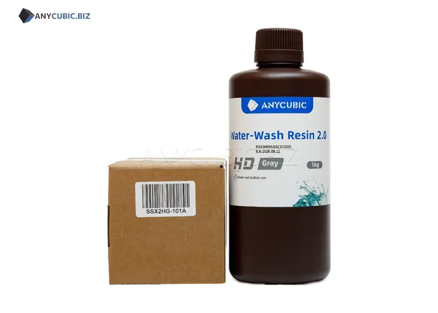 Фото 2 - Anycubic Water-Wash Resin 2.0 HD Gray 1 kg