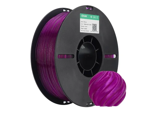 Фото 2 - eSUN TPU-95A Translucent Light Purple Flexible TPU Filament 1 kg